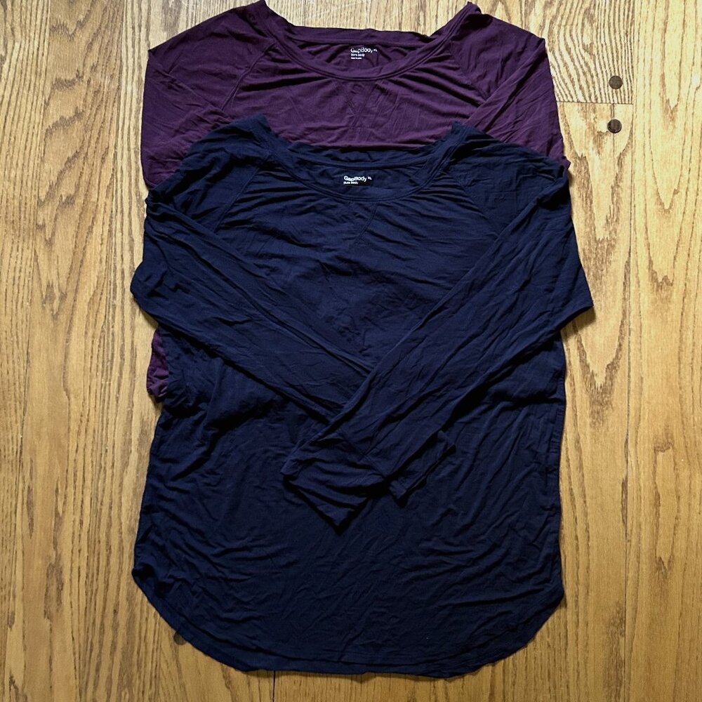 Women's GAP Loungewear tops--Burgundy and Navy, Size XL
